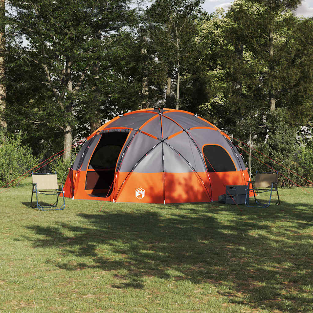 Dome Tent with Roof Grey and Orange 475 x 475 x 235 cm Taffeta