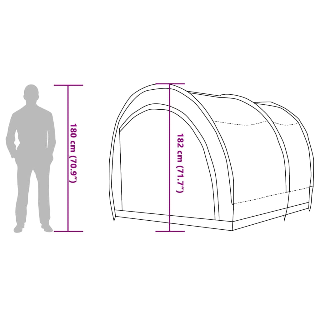 Bike Storage Tent with Roof Green 256 x 222 x 182 cm Taffeta