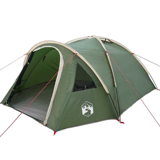 Dome Tent 4-Person Green Taffeta Waterproof