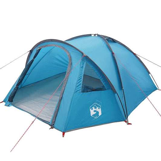 Dome Tent 4-Person Blue Taffeta Waterproof