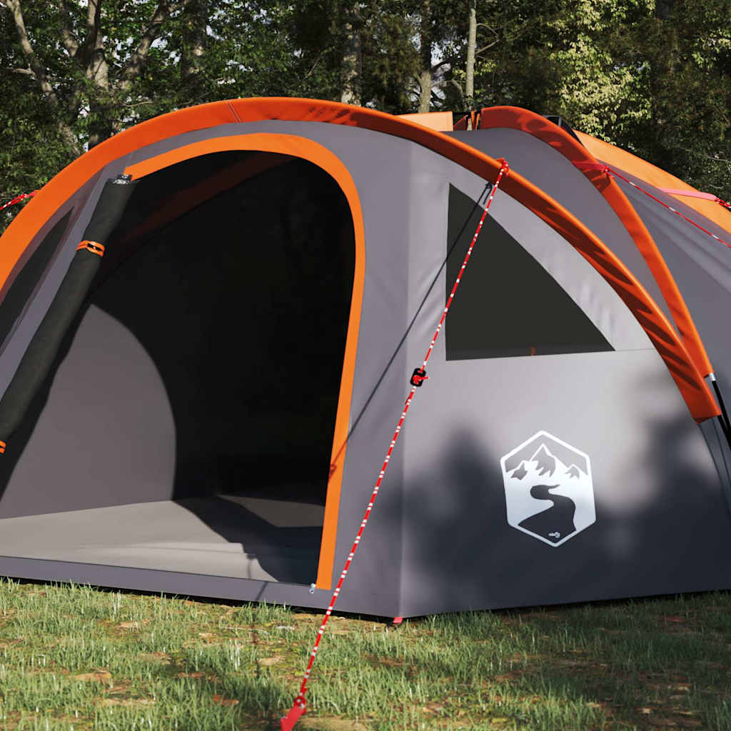 Camping Tent 4-Person 308 x 268 x 130 cm Grey and orange