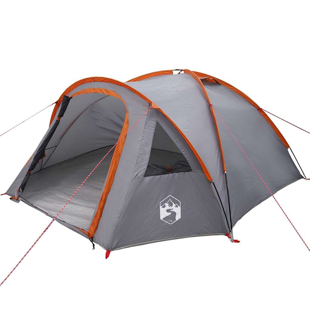 Camping Tent 4-Person 308 x 268 x 130 cm Grey and orange