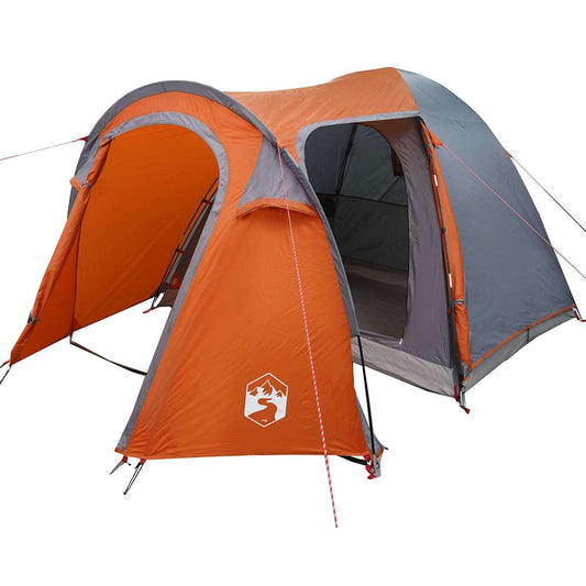 Dome Tent 6-Person Grey and Orange Taffeta Waterproof
