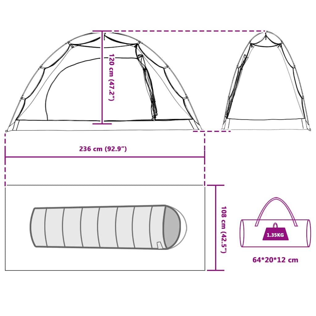 Tent with Roof with Storage Grey and Black 236 x 108 x 120 cm