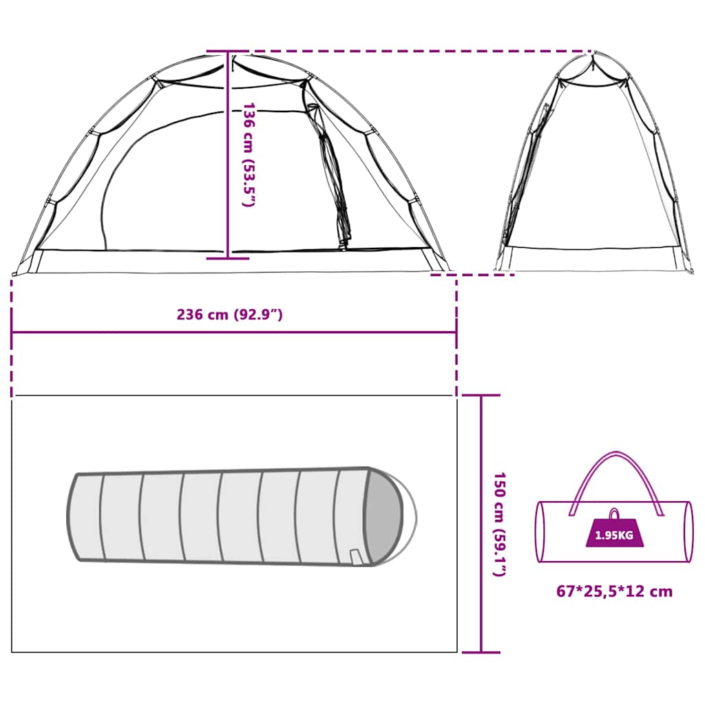 Tent with Roof with Storage Grey and Black 236 x 150 x 136 cm