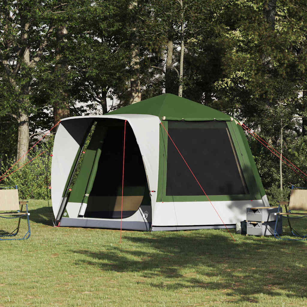 Camping Tent Cabin with Roof Green 420 x 420 x 227 cm Polyester