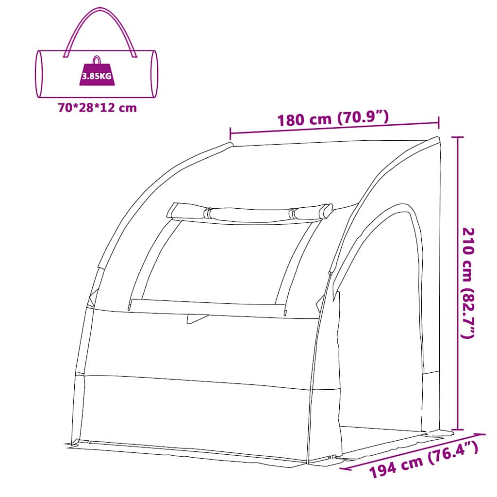 Tailgate Tent Grey and Orange 194 x 180 x 210 cm Taffeta