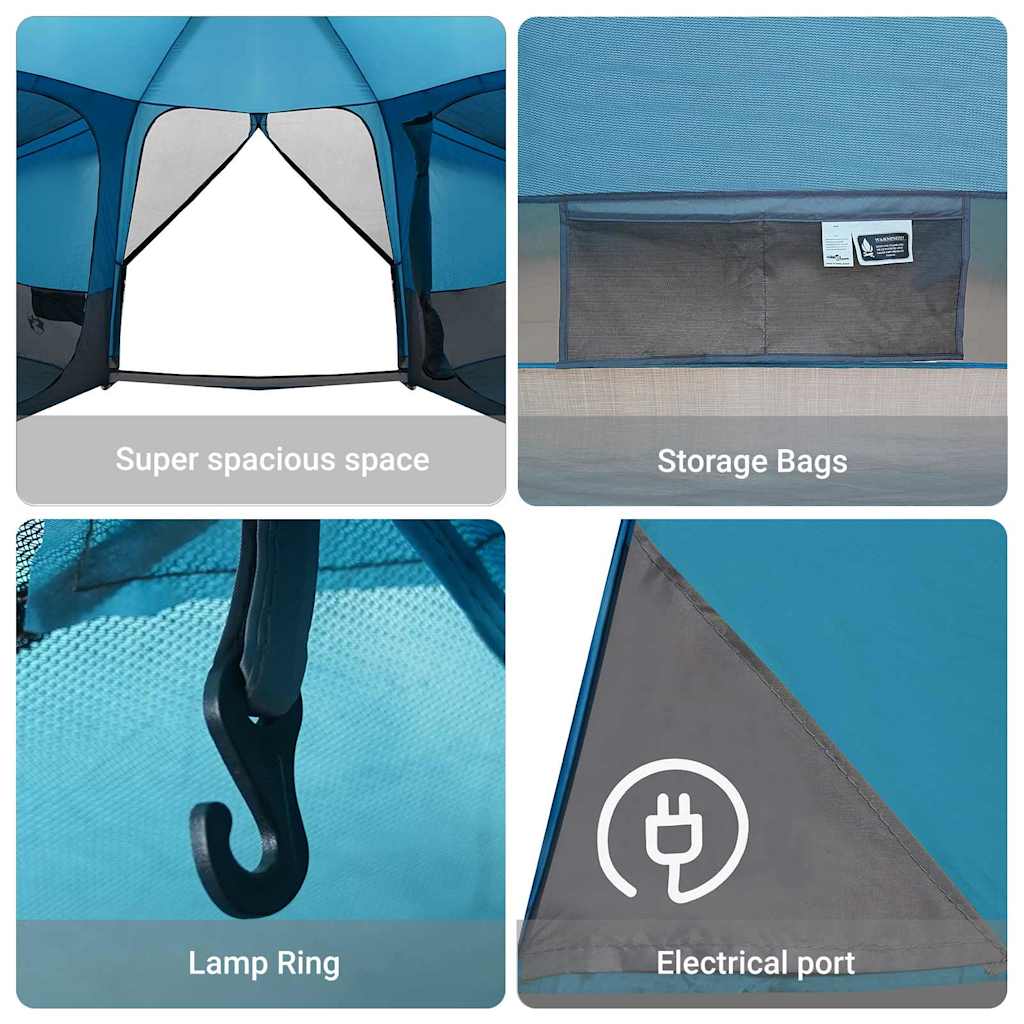 Family Tent with Roof Blue 833 x 585 x 216 cm Taffeta