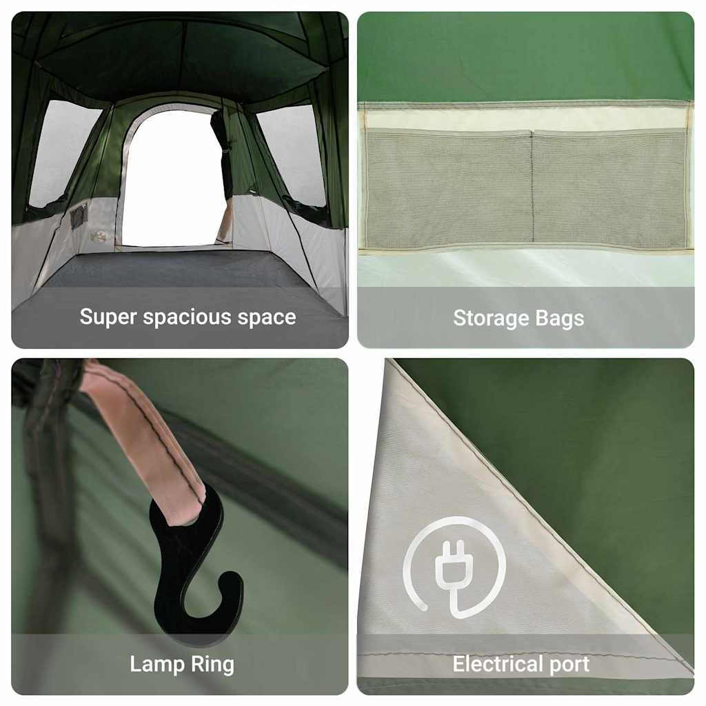 Family Tent with Roof Green 762 x 655 x 218 cm Taffeta