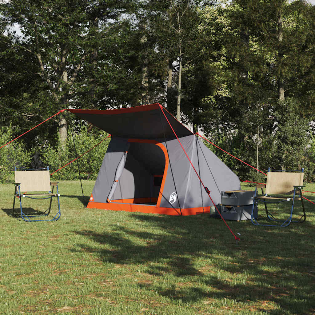Camping Tent Grey and Orange 282 x 225 x 154 cm Taffeta