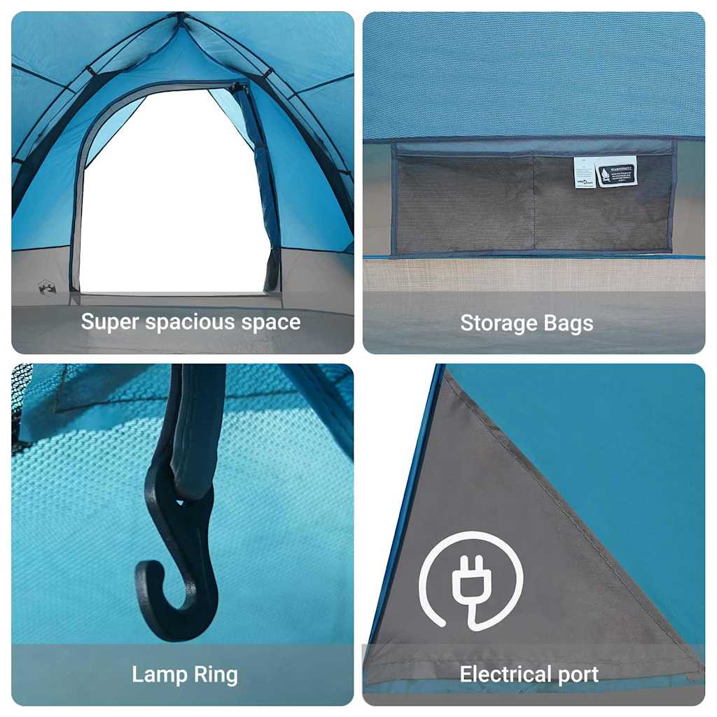 Camping Tent with Roof Blue 320 x 275 x 190 cm Taffeta