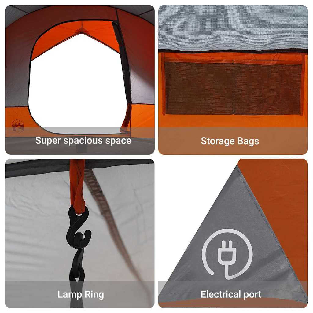 Tunnel tent Grey and Orange 500 x 348 x 200 cm Taffeta