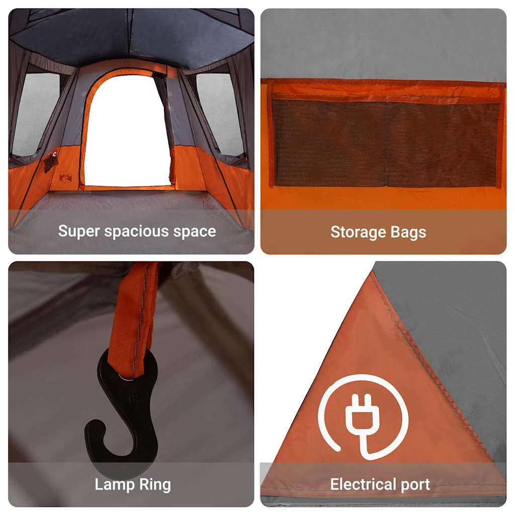 Tunnel tent Grey and Orange 410 x 285 x 198 cm Taffeta