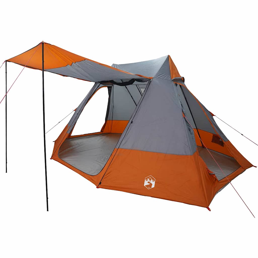 Camping Tent Grey and Orange 482 x 360 x 227 cm Taffeta