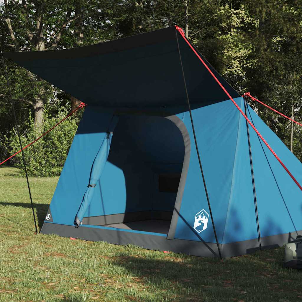 Camping Tent with Roof Blue 223 x 163 x 130 cm Taffeta