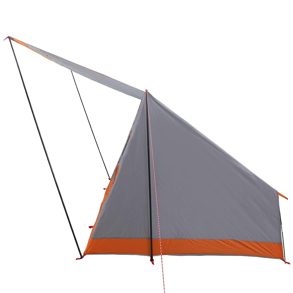 Camping Tent Grey and Orange 223 x 163 x 130 cm Taffeta