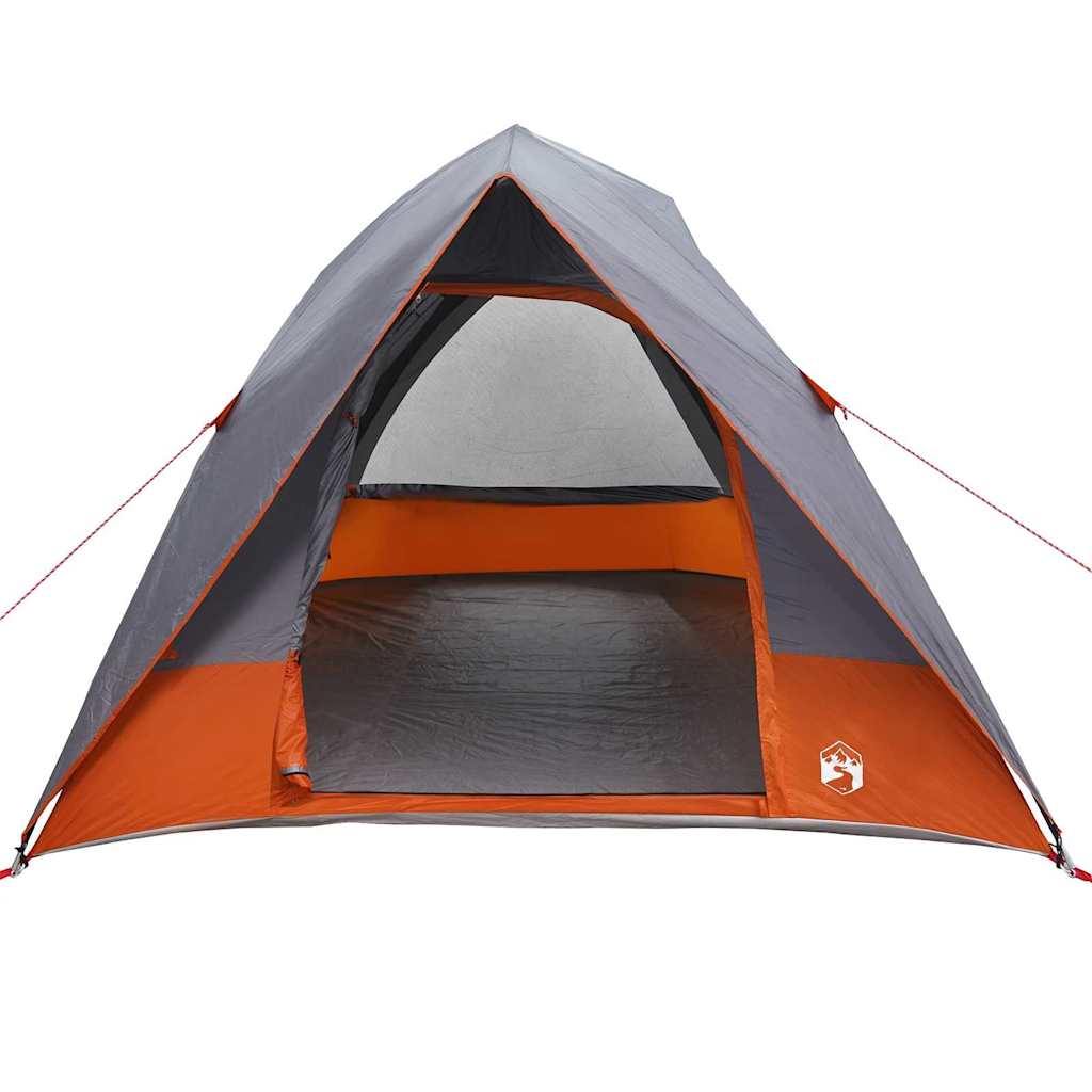 Camping Tent Grey and Orange 275 x 230 x 140 cm Taffeta