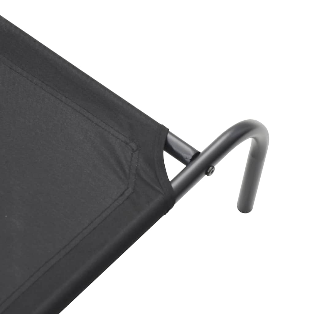 Elevated Dog Bed Black 90x50x20 cm Oxford Fabric and Steel
