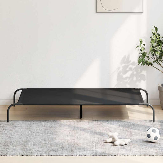 Elevated Dog Bed Black 150x90x20 cm Oxford Fabric and Steel
