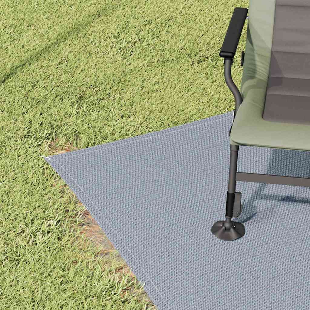 Tent Carpet Folding Blue and Grey 200 x 200 cm Polyethylene