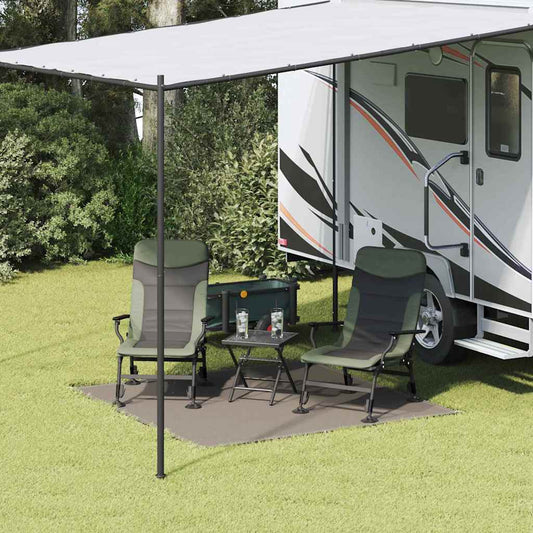 Tent Carpet Folding Manual Light Grey 200 x 200 cm Polyethylene