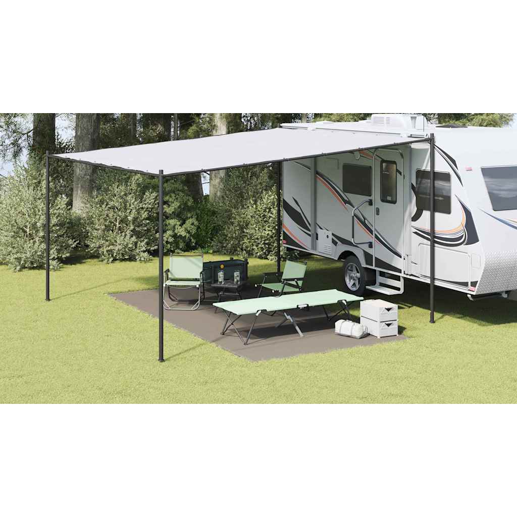 Tent Carpet Folding Manual Light Grey 500 x 250 cm Polyethylene
