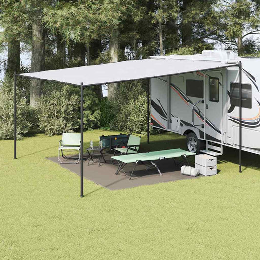 Tent Carpet Folding Manual Light Grey 400 x 300 cm Polyethylene