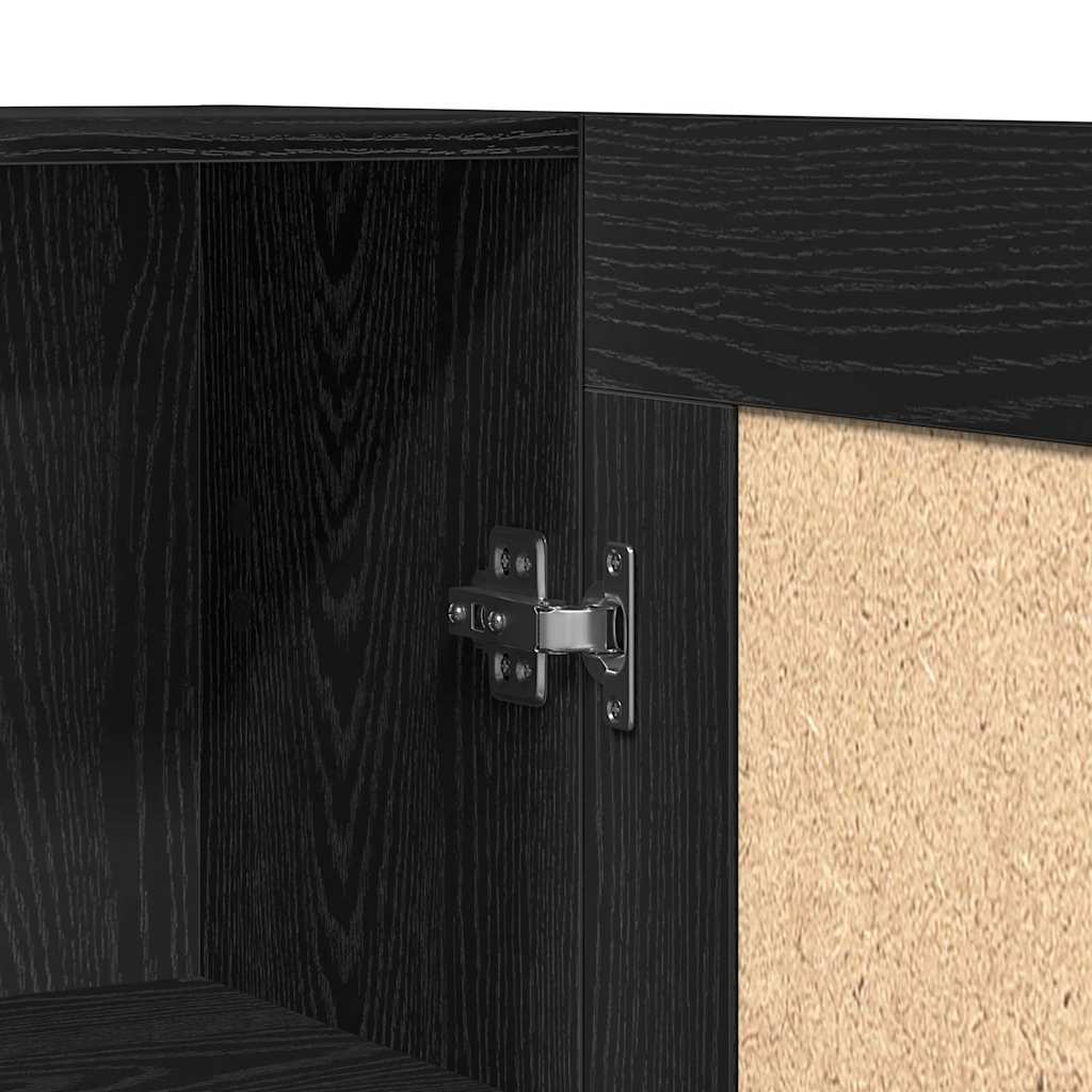 Book Cabinet Black Oak 82.5 x 30.5 x 150 cm Engineered Wood