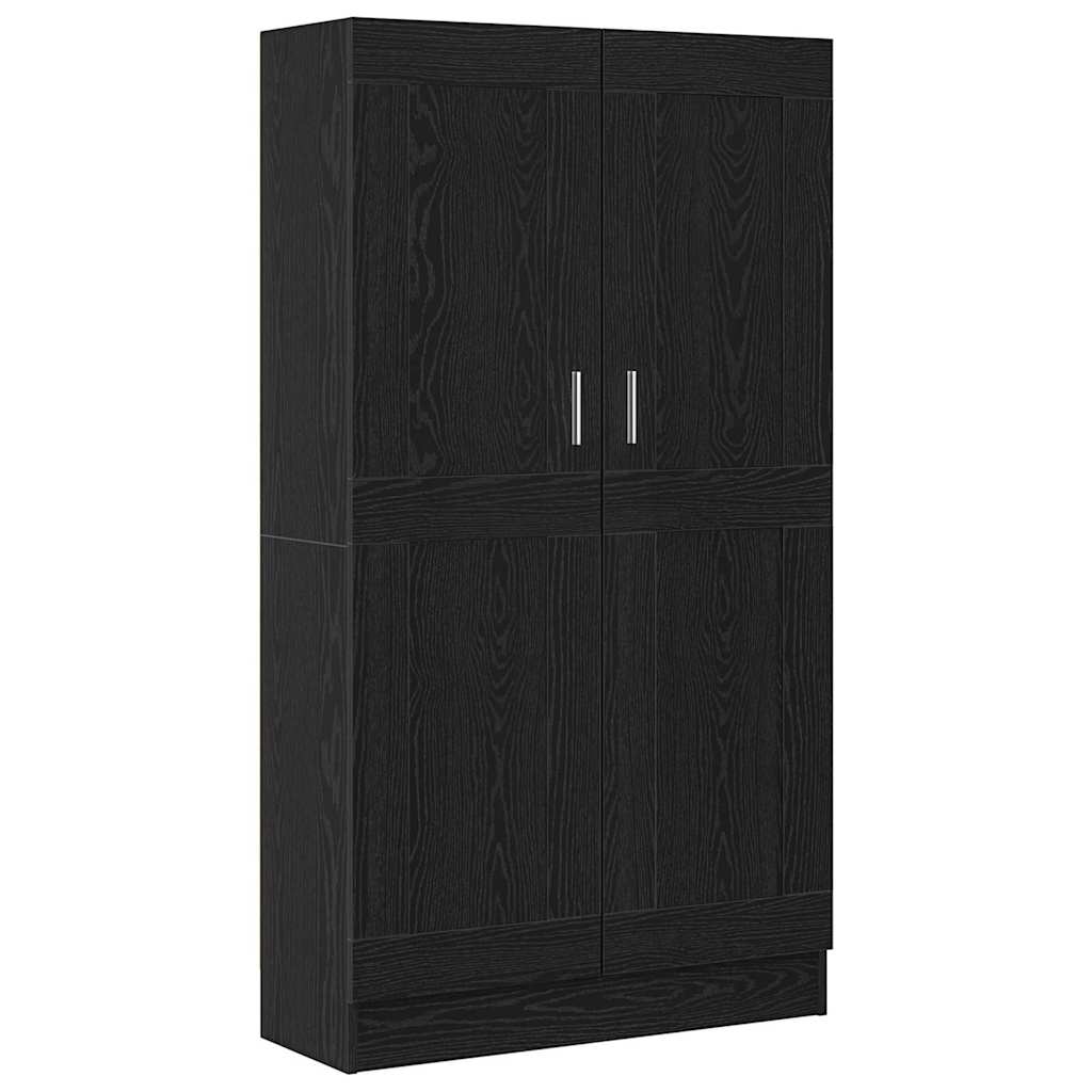 Book Cabinet Black Oak 82.5 x 30.5 x 150 cm Engineered Wood