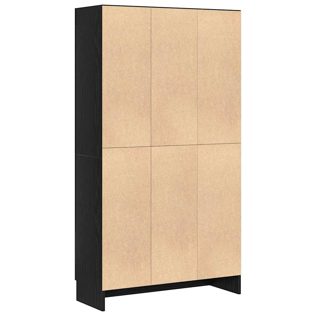 Book Cabinet Black Oak 82.5 x 30.5 x 150 cm Engineered Wood