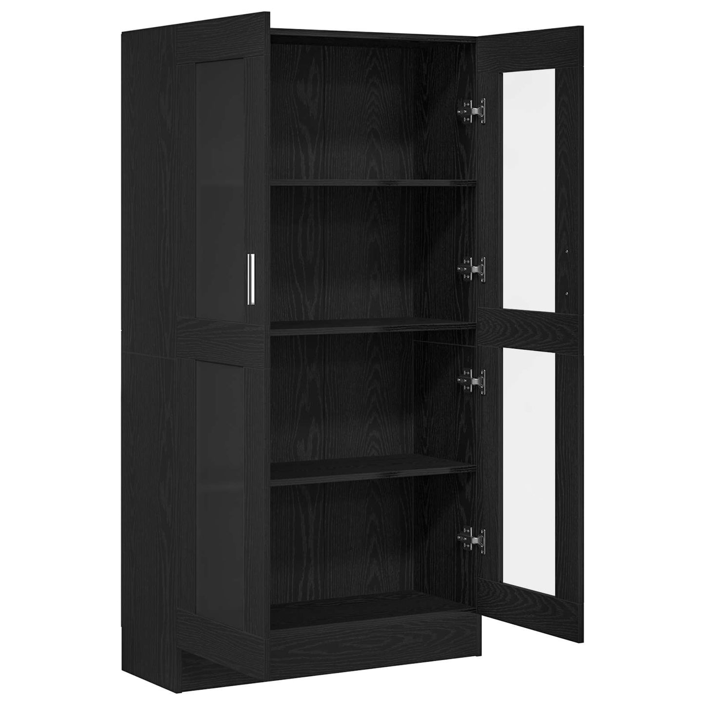 Book Cabinet Black Oak 82.5 x 30.5 x 150 cm Engineered Wood