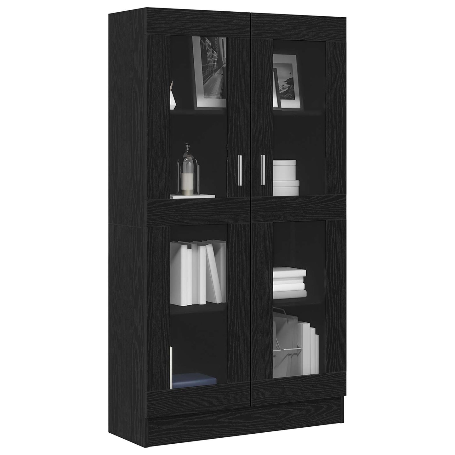 Book Cabinet Black Oak 82.5 x 30.5 x 150 cm Engineered Wood