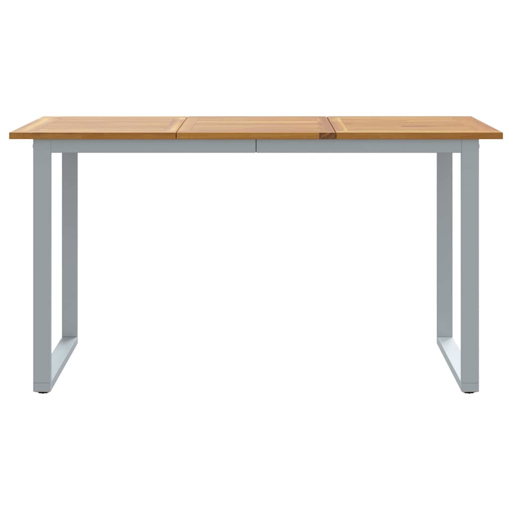 Garden Table Grey 140 x 80 x 75 cm Solid Acacia Wood