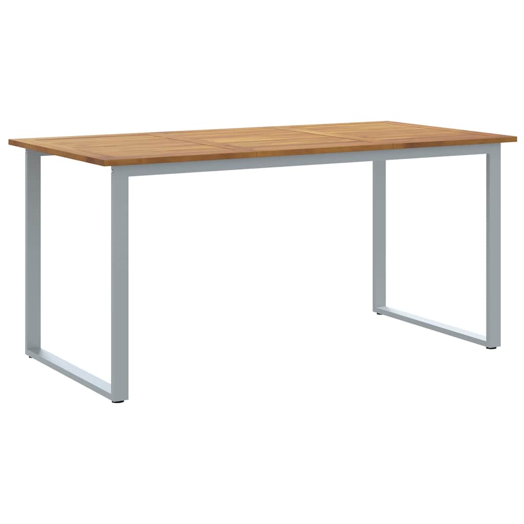 Garden Table Grey 160 x 80 x 75 cm Solid Acacia Wood
