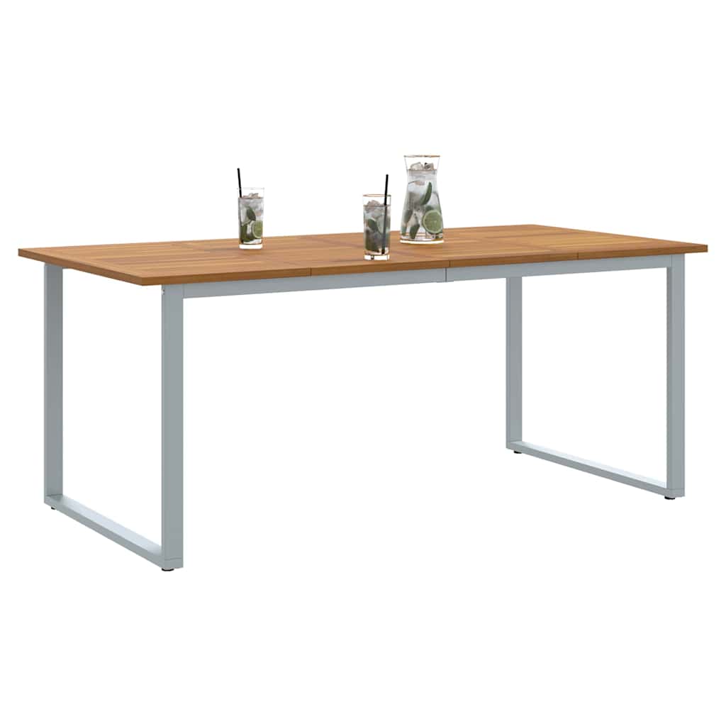 Garden Table Grey 180 x 90 x 75 cm Solid Acacia Wood