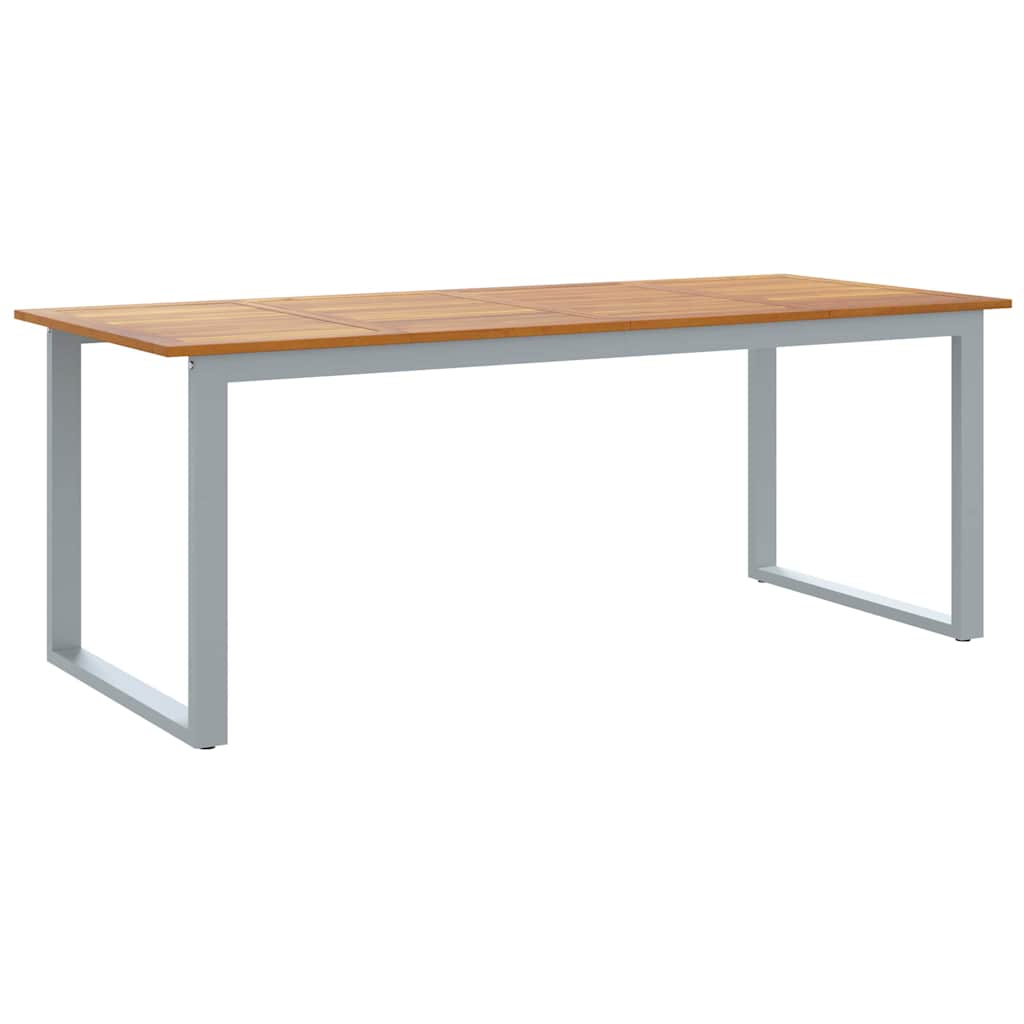 Garden Table Grey 200 x 90 x 75 cm Solid Acacia Wood