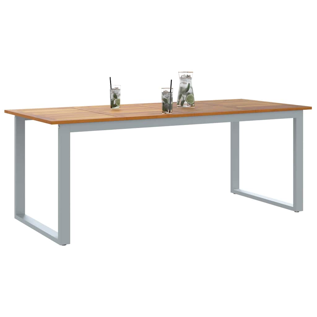 Garden Table Grey 200 x 90 x 75 cm Solid Acacia Wood