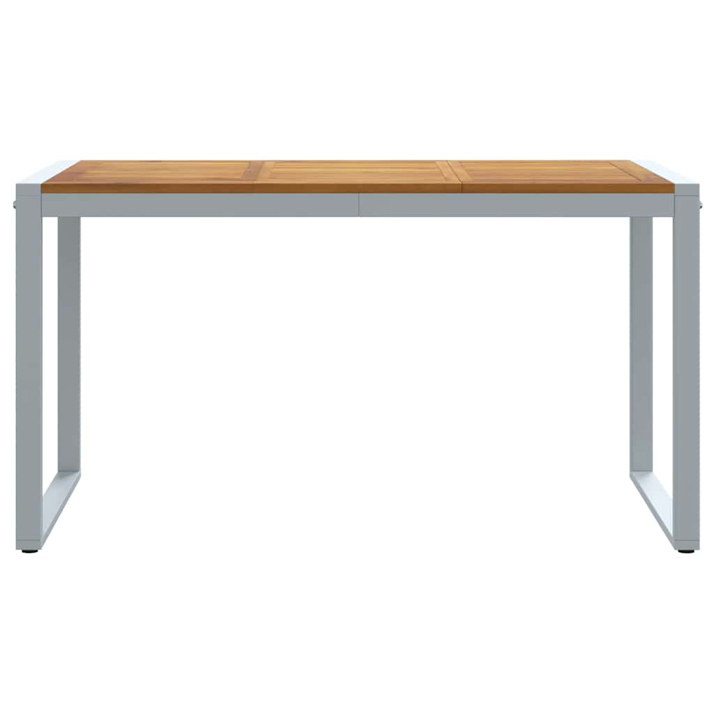 Garden Table Grey 140 x 80 x 75 cm Solid Acacia Wood