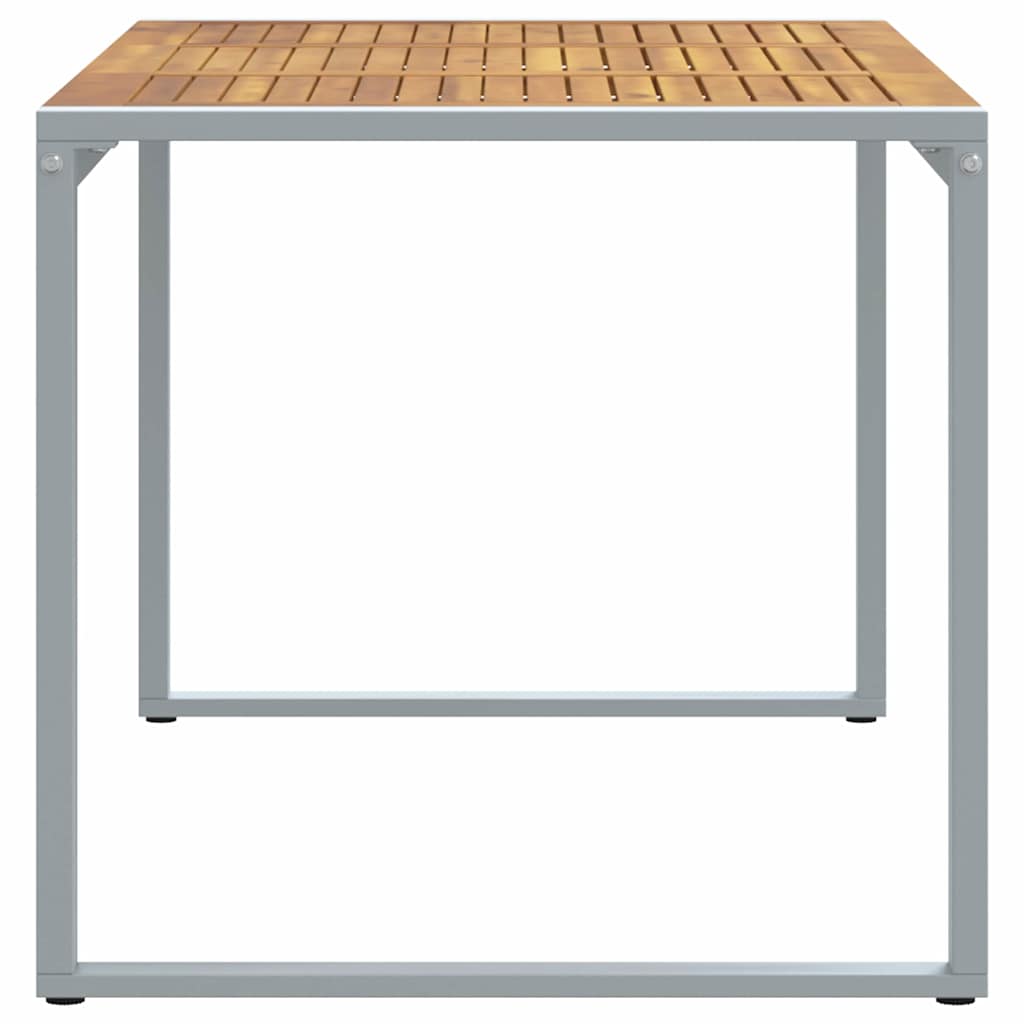 Garden Table Grey 140 x 80 x 75 cm Solid Acacia Wood