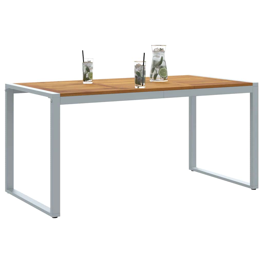 Garden Table Grey 160 x 80 x 75 cm Solid Acacia Wood