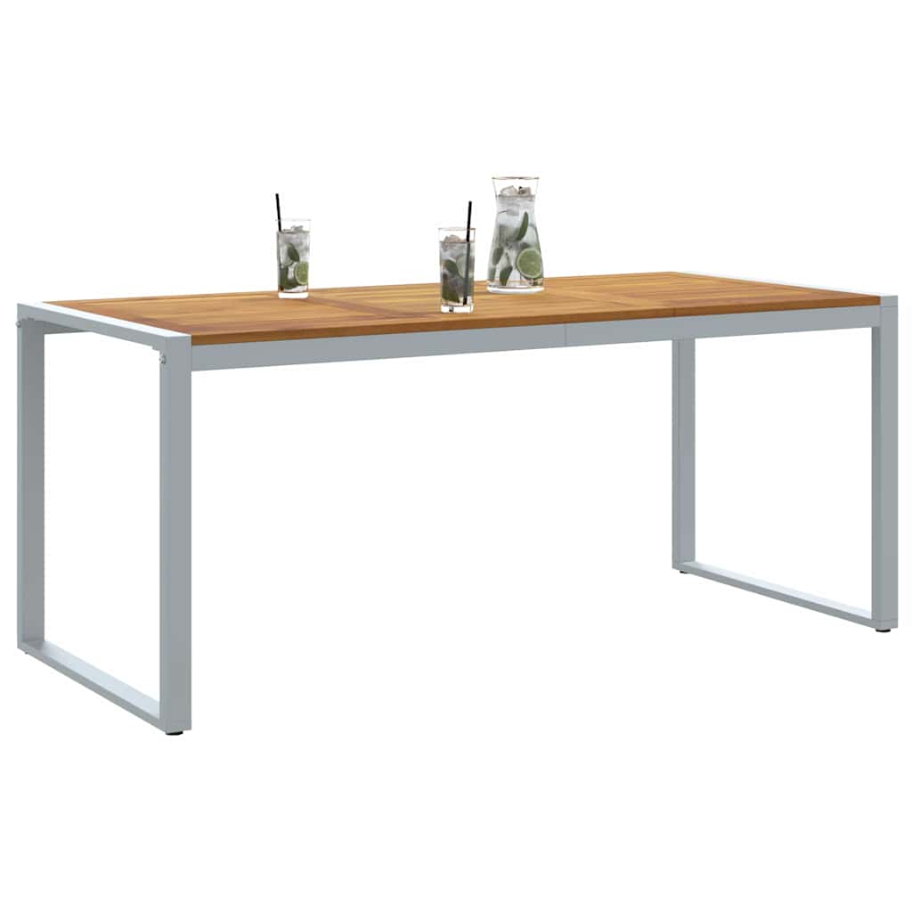 Garden Table Grey 180 x 90 x 75 cm Solid Acacia Wood