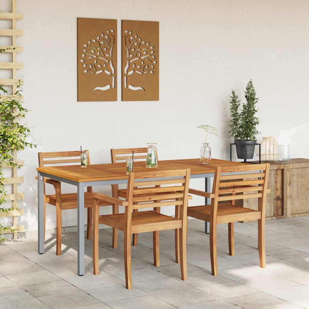Outdoor Table Natural and Grey 180 x 90 x 75 cm