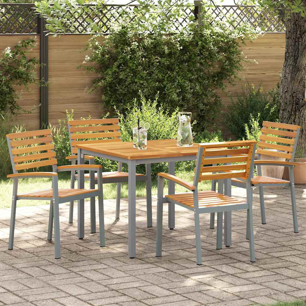 Garden Chair 4 pcs Brown 56 x 57 x 87 cm Solid Acacia Wood