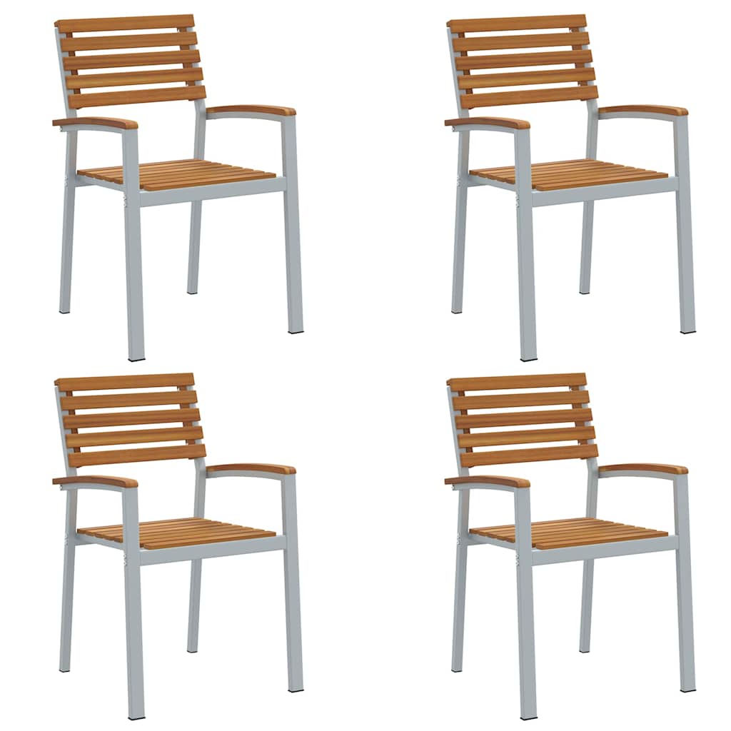 Garden Chair 4 pcs Brown 56 x 57 x 87 cm Solid Acacia Wood