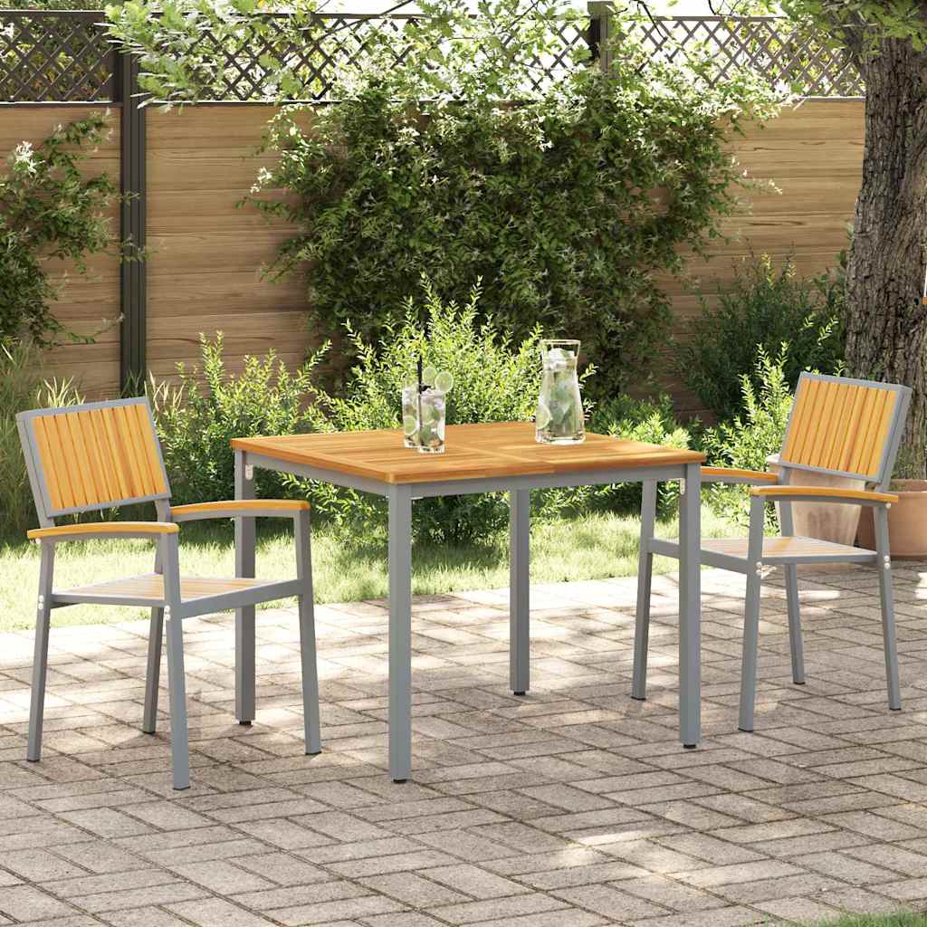 Stacking Chair 2 pcs Brown 56 x 57 x 87 cm Solid Acacia Wood