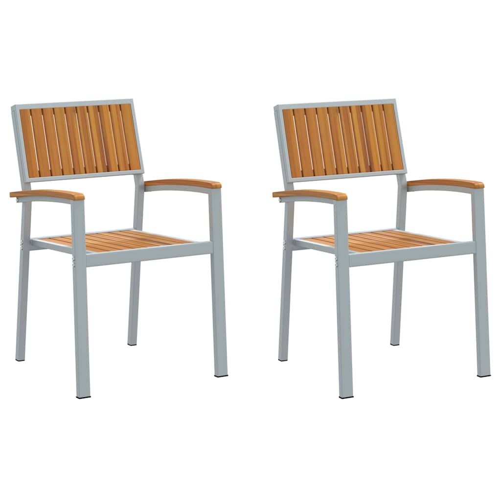 Stacking Chair 2 pcs Brown 56 x 57 x 87 cm Solid Acacia Wood