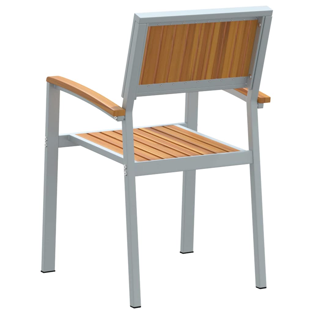 Stacking Chair 2 pcs Brown 56 x 57 x 87 cm Solid Acacia Wood
