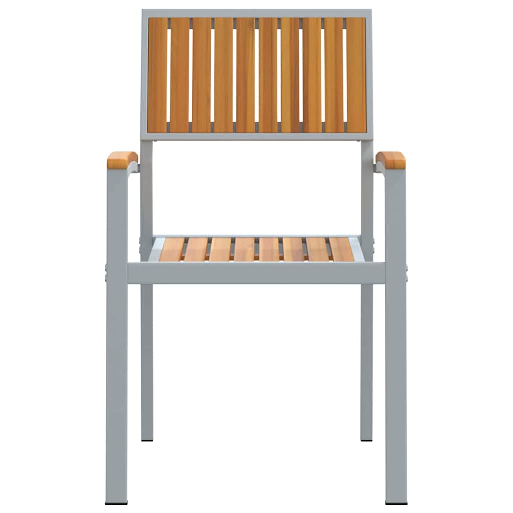 Stacking Chair 2 pcs Brown 56 x 57 x 87 cm Solid Acacia Wood
