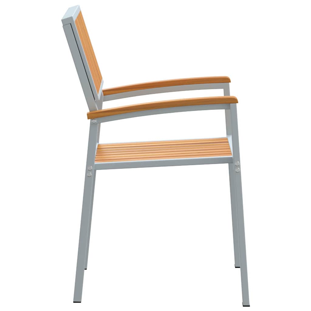 Stacking Chair 2 pcs Brown 56 x 57 x 87 cm Solid Acacia Wood