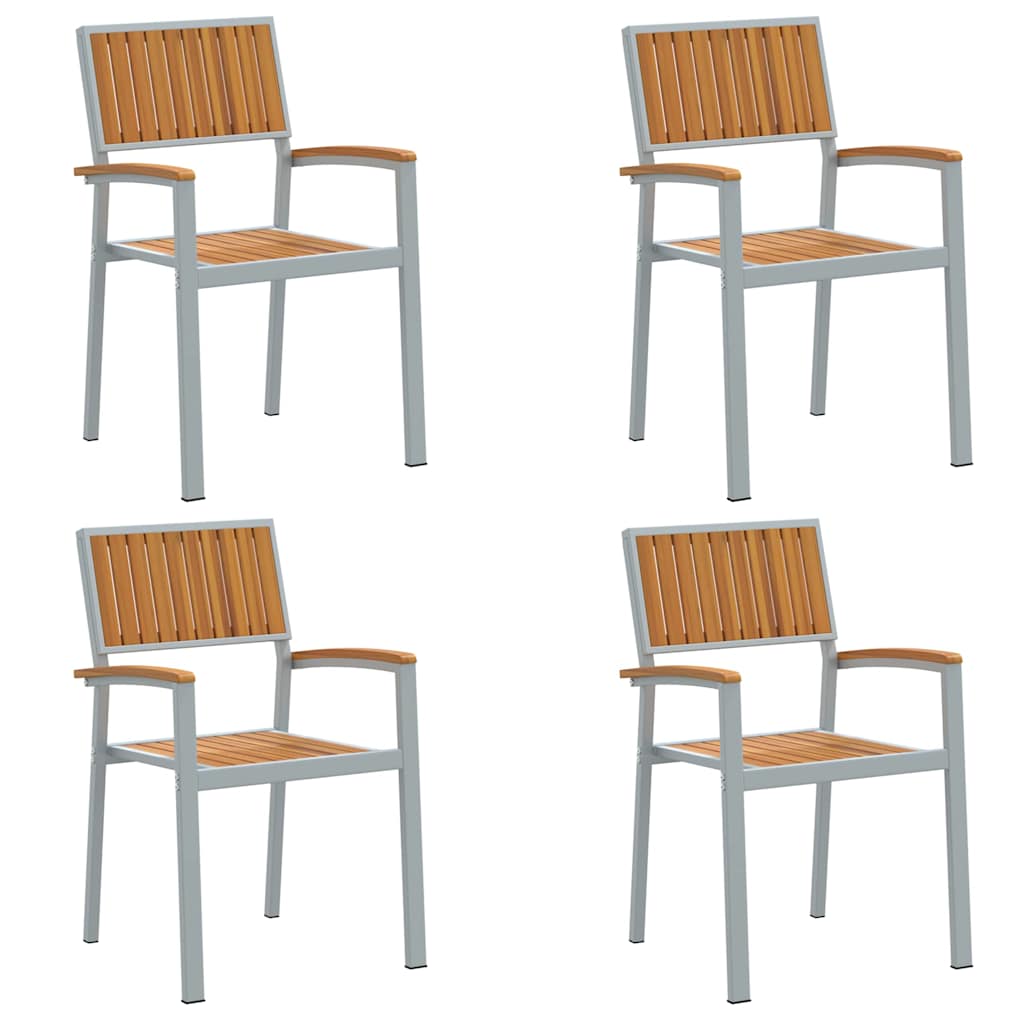 Stacking Chair 4 pcs Brown 56 x 57 x 87 cm Solid Acacia Wood